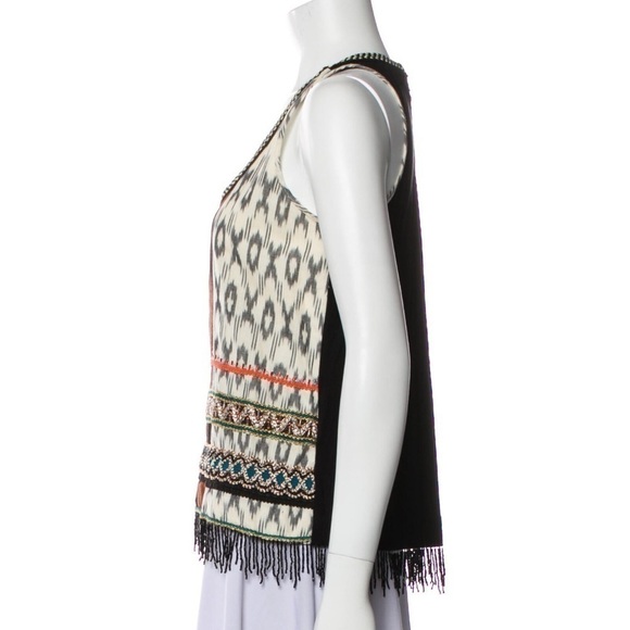 Nicole Miller Fringe Beaded Top - Picture 2 of 3